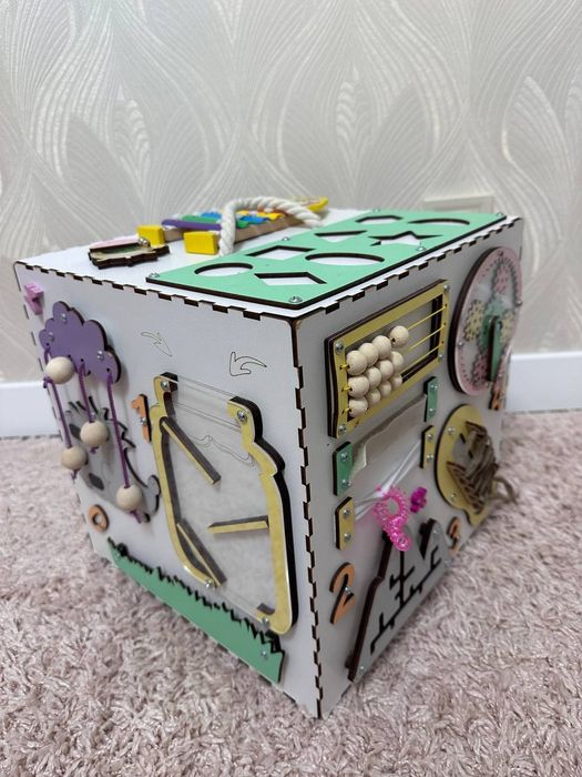 Бізікуб Your Wood 30х30х30 см білий