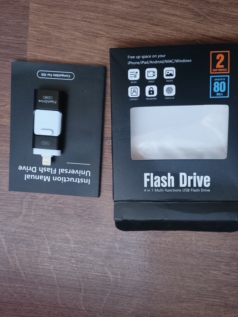 USB-флеш-накопичувач USB Флешка 3в1 512GB /Micro/Lightning/USB
