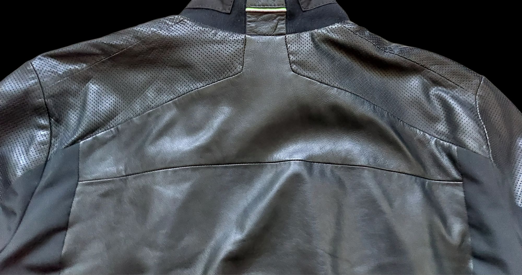 Hugo Boss nowa kurtka skórzana męska hybrydowa lekko ocieplana r. XL