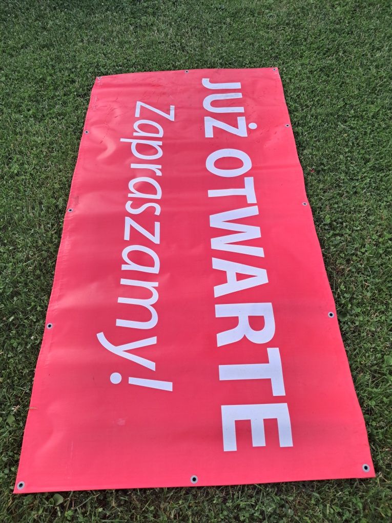 Szyld reklamowy '' Już otwarte, zapraszamy! ''