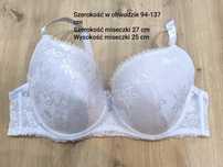 Biały koronkowy biustonosz - stanik w rozmiarze 110D zapraszam