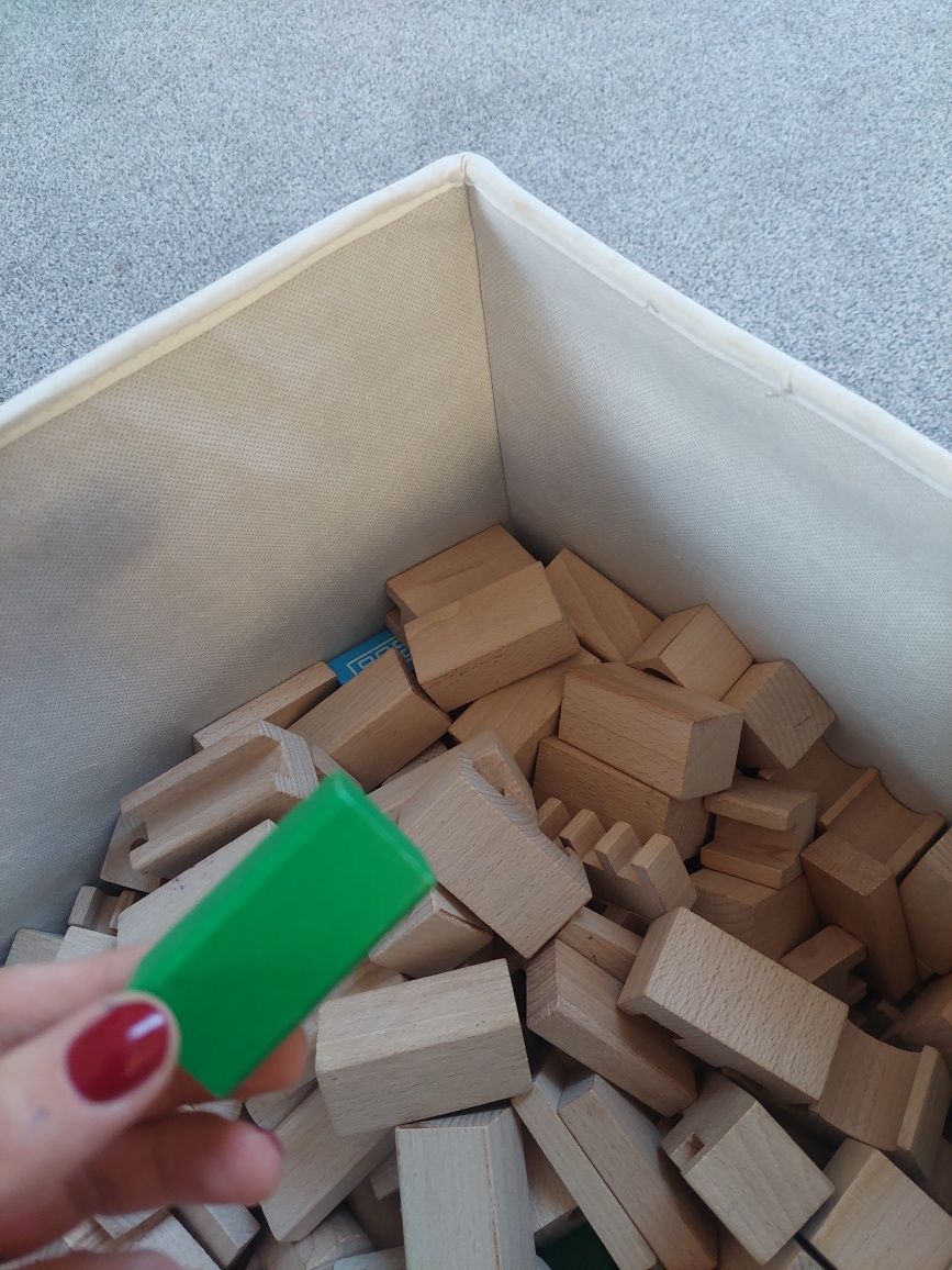 Klocki drewniane Montessori duza paka pilne