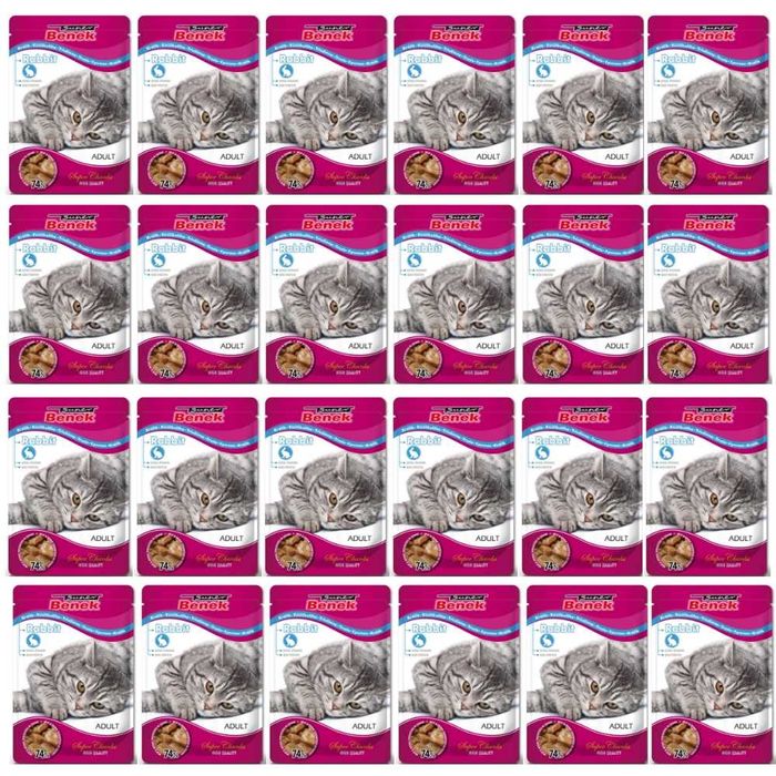 Mokra karma dla kota z kawałkami królika w sosie 24x100g