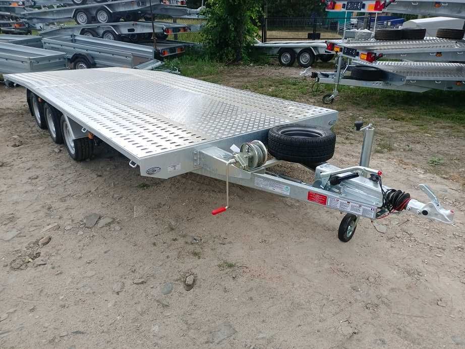 Laweta przyczepa Jupiter 5 m 3500kg  MOCNA , najazdy alu 2,5m LED