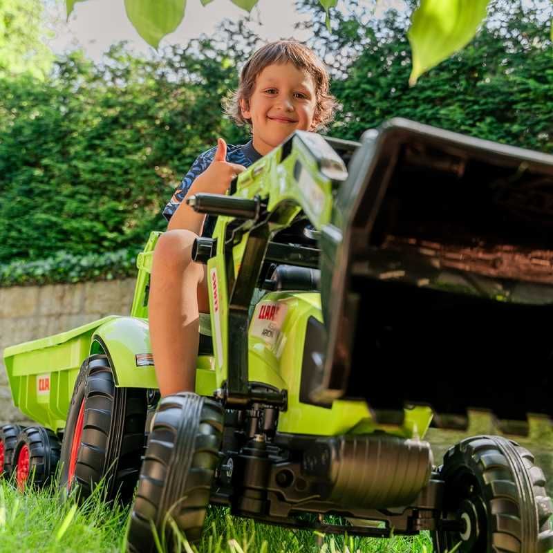 FALK Traktor CLAAS AVEC Zielony na Pedały z Przyczepką