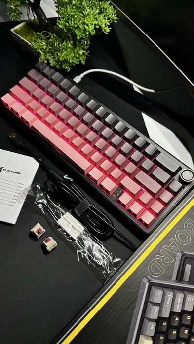 ‼️• Бездротова клавіатура Attack Shark X66 Pink  Gradient •‼️