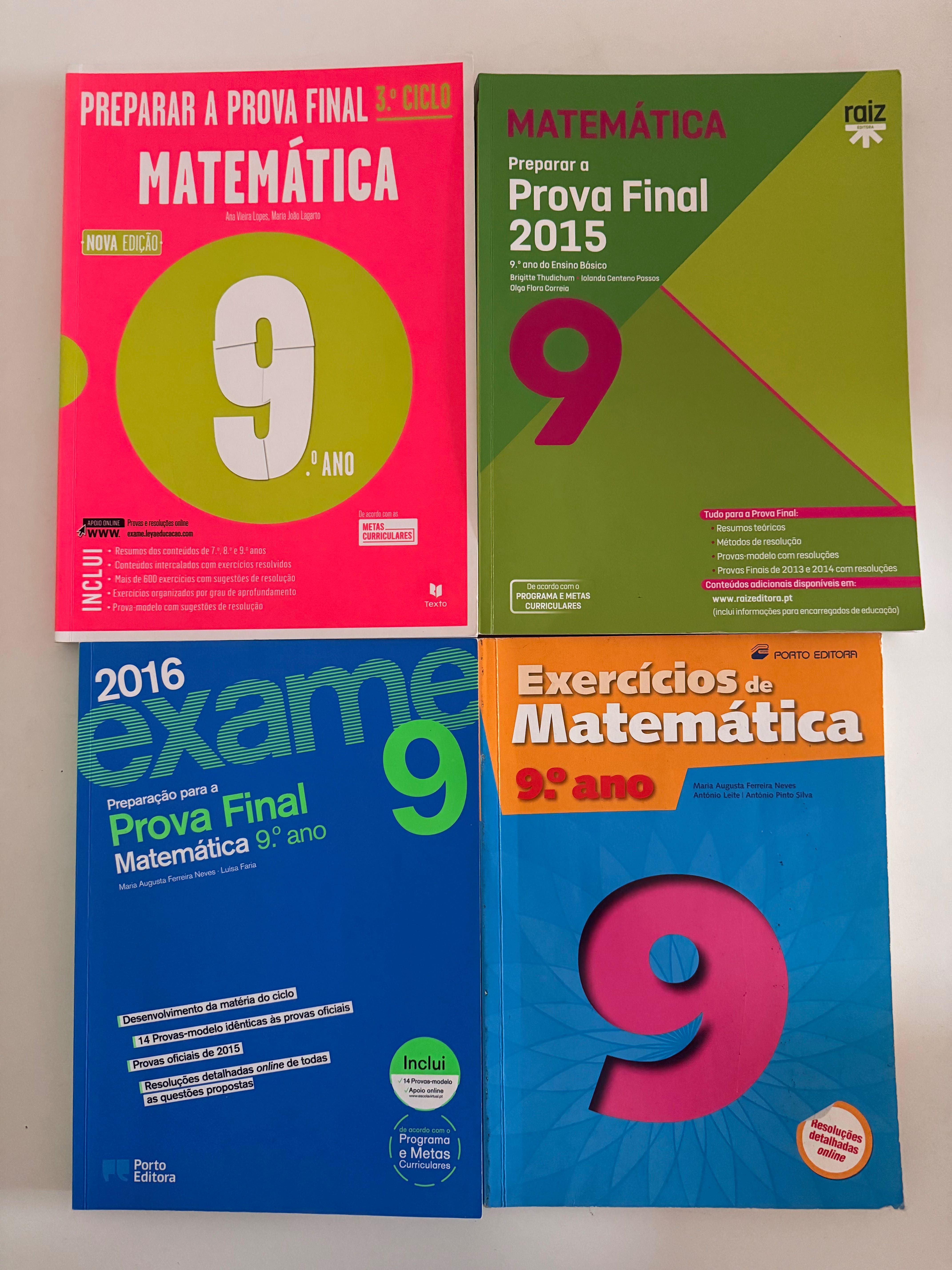 Manuais, Cadernos e livros de Exercícios - 9.º Ano