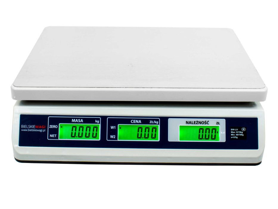 Elektroniczna Waga Kalkulacyjna Sklepowa 15kg LCD Z LEGALIZACJĄ AKU