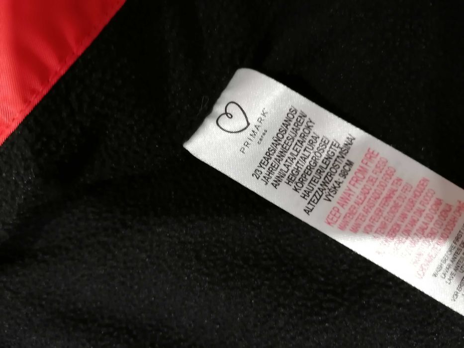 Primark pomarańczowa ocieplana kurtka z kapturem 98cm 2-3 lata