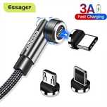 Кабель 1м/2м магнитный 3А TypeC/microUSB/Lightning быстрая зарядка