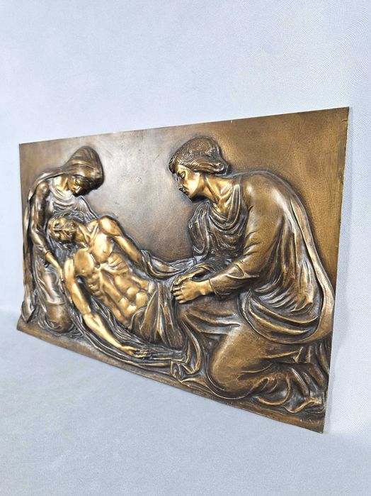 Opłakiwanie Chrystusa brąz 65 x 40 cm 8,5 kg