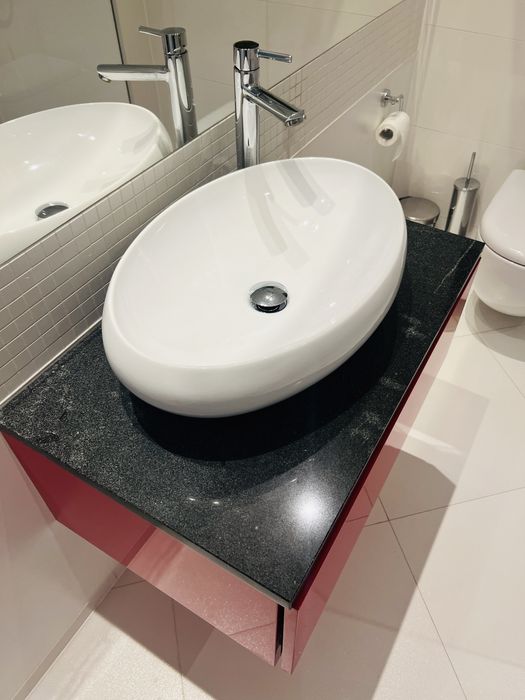 Szafka szuflada 50x80 + umywalka + blat granitowy + bateria tres