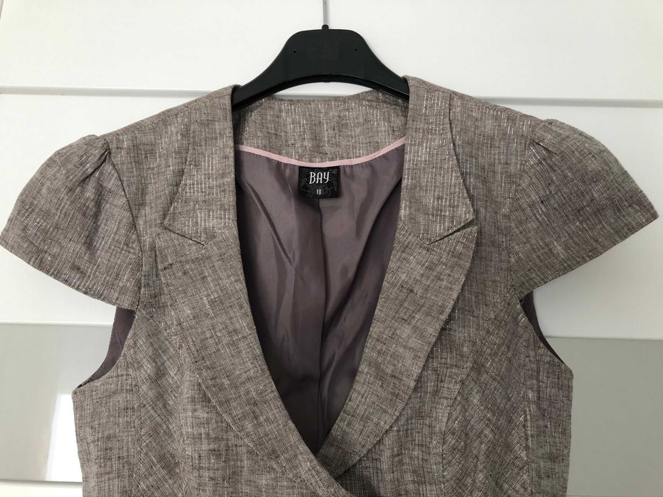 Żakiet kamizelka elegancka beżowa rozm s