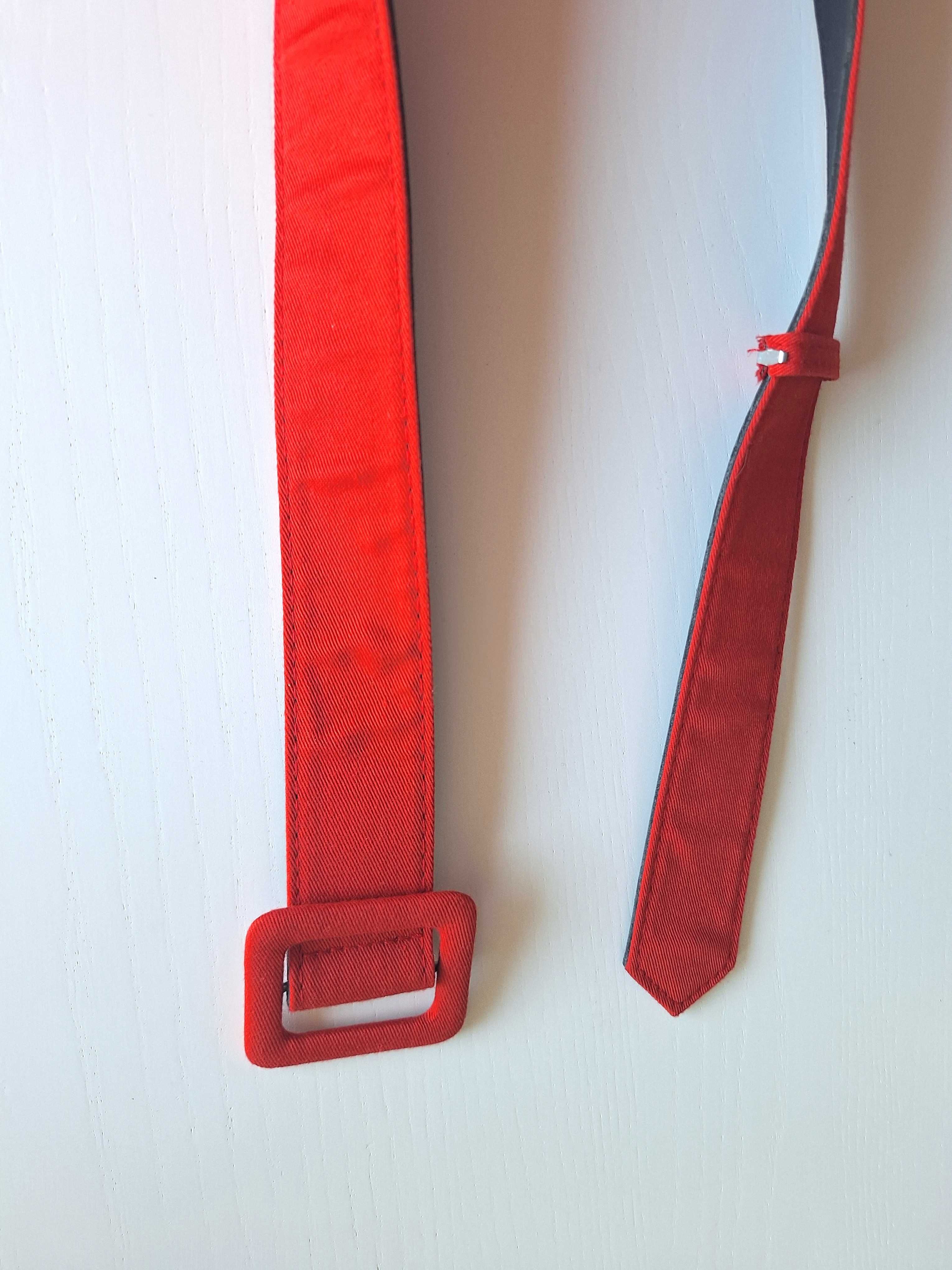 Czerwony materiałowy pasek 100cm długości 4cm szerokości