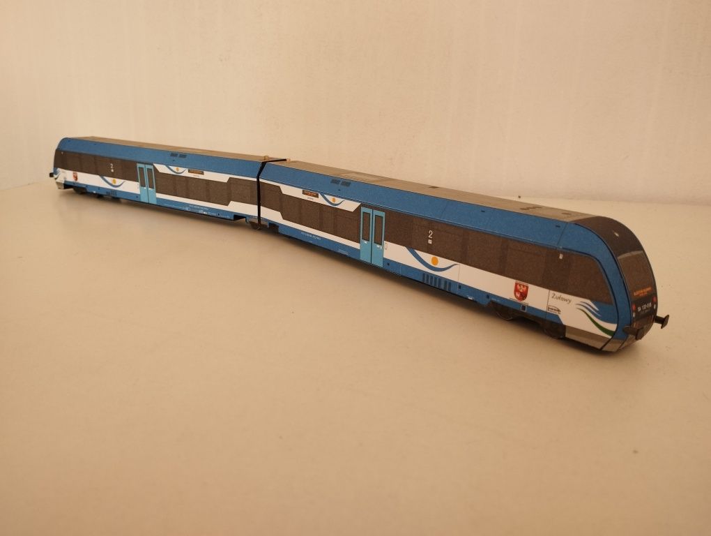 Model kartonowy zabawka pociąg miejski autobus szynowy PESA 218MC SA13