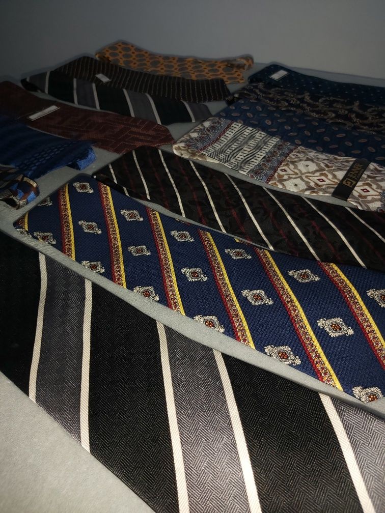Krawat krawaty 14 sztuk zestaw paczka jedwabne 100% silk! PIĘKNE NOWE