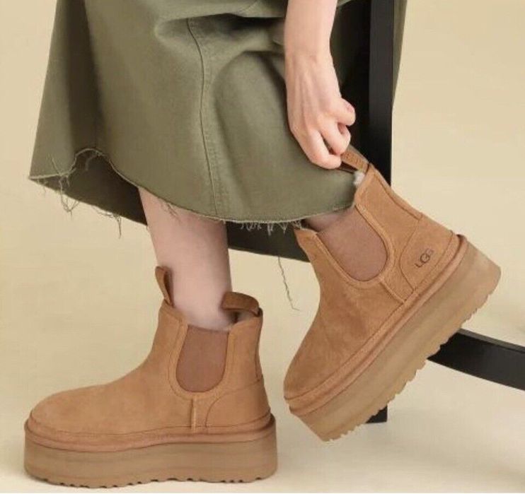 Оригинал UGG chelsea mini platform угги челси каштан рыжие