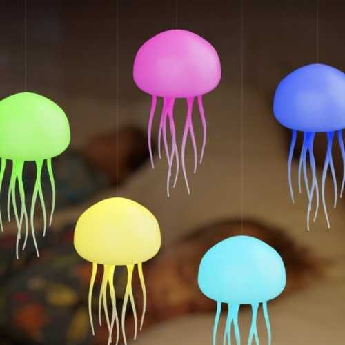 LAMPKA NOCNA LED W kształcie meduzy DLA DZIECI zmieniająca kolor! USB