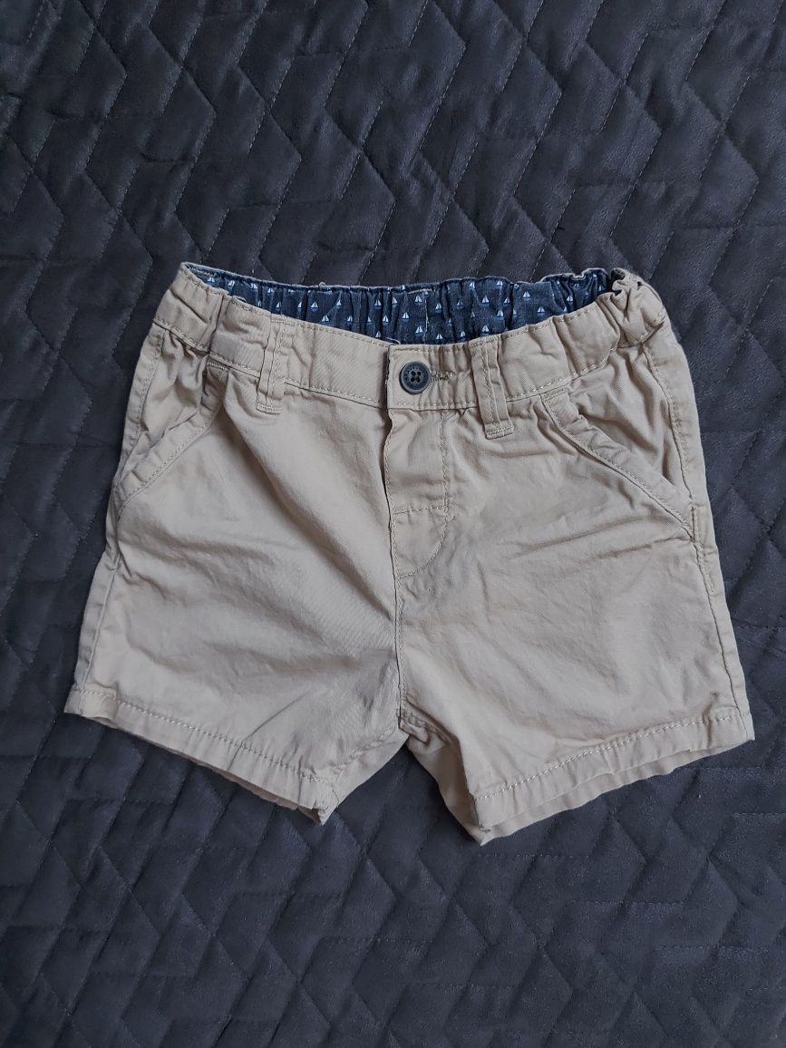 Bawełniane szorty / spodenki chinos jasnobeżowe - H&M rozm.  86