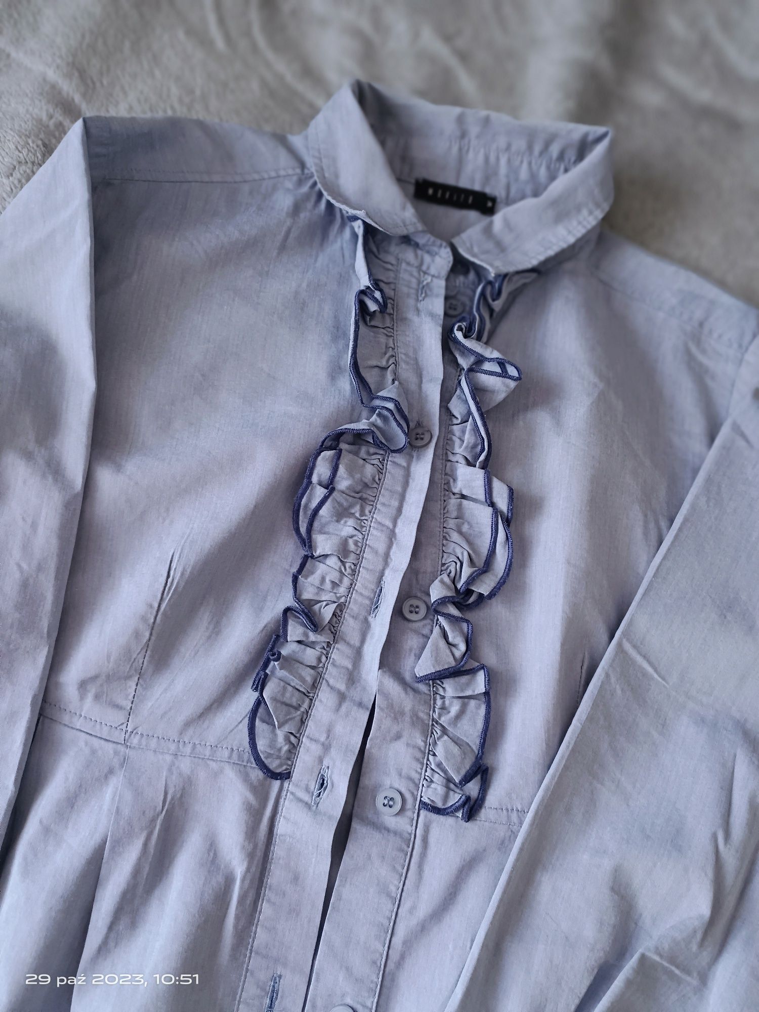 Elegancka tunika z żabotem xs