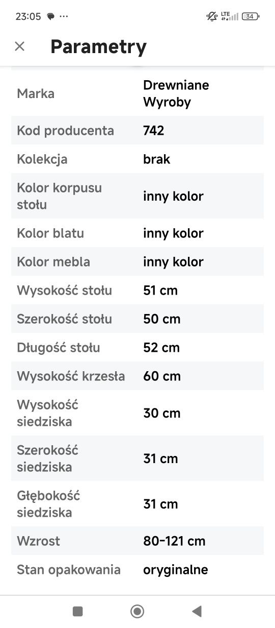 Biurko drewniane z krzesełkiem dla dziecka