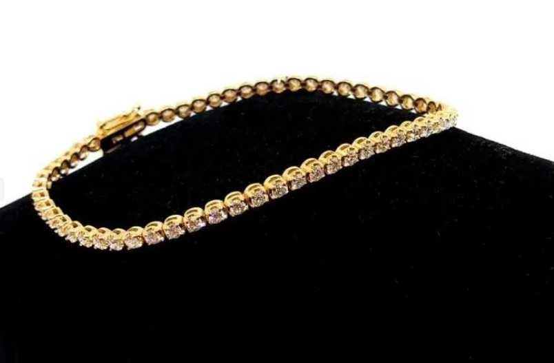 Złota bransoletka Tenisówka Diamenty 58szt 2,12ct Pr.750 W:7,35gr 18cm