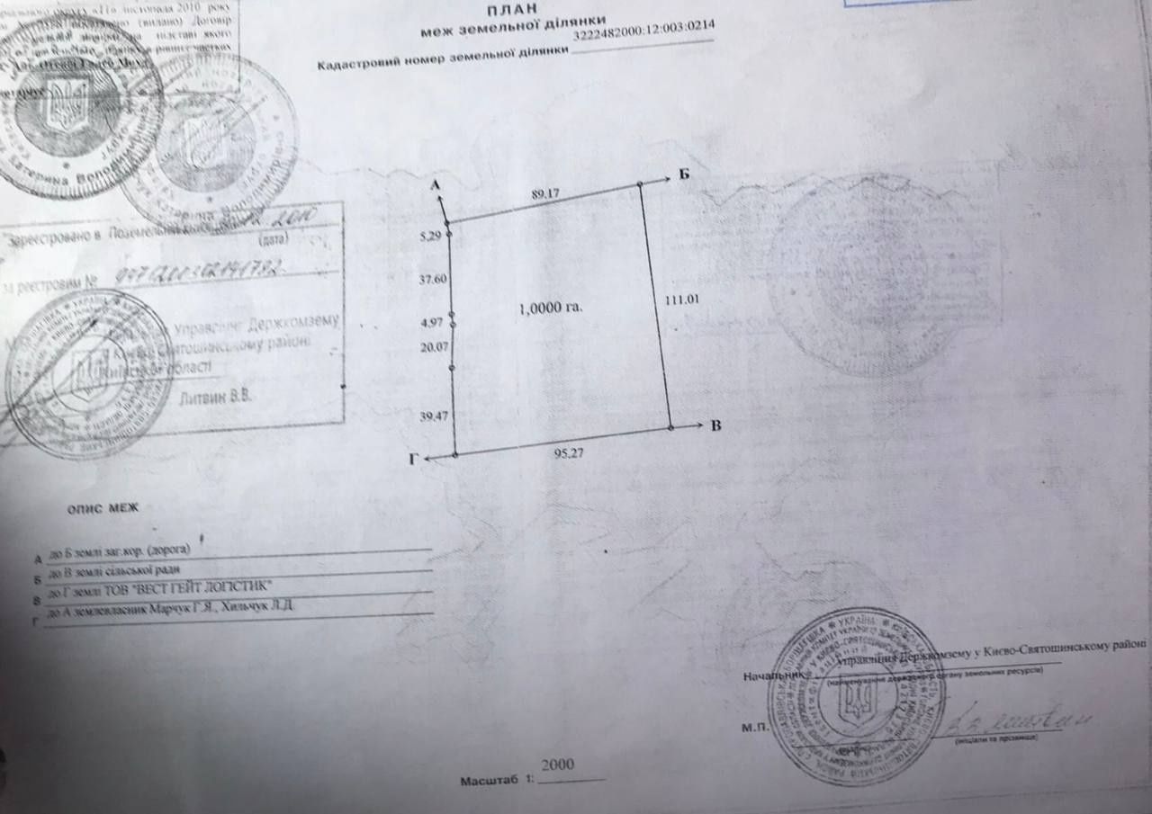 Фасад Житомирської траси, Гореничі, Стоянка. Площа - 1 га.