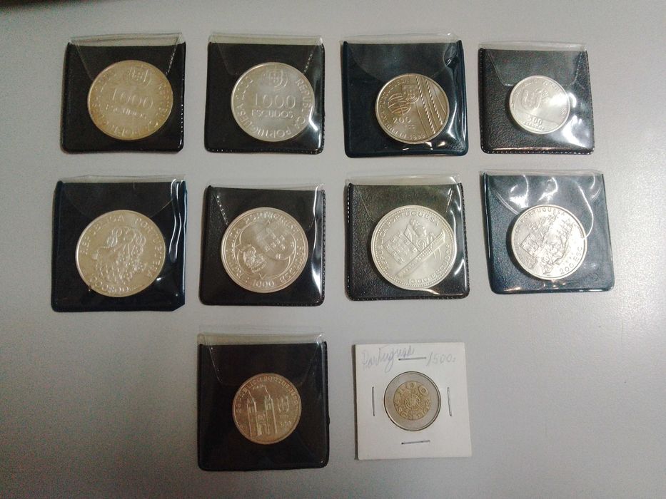 Moedas portuguesas em prata - em estado perfeito