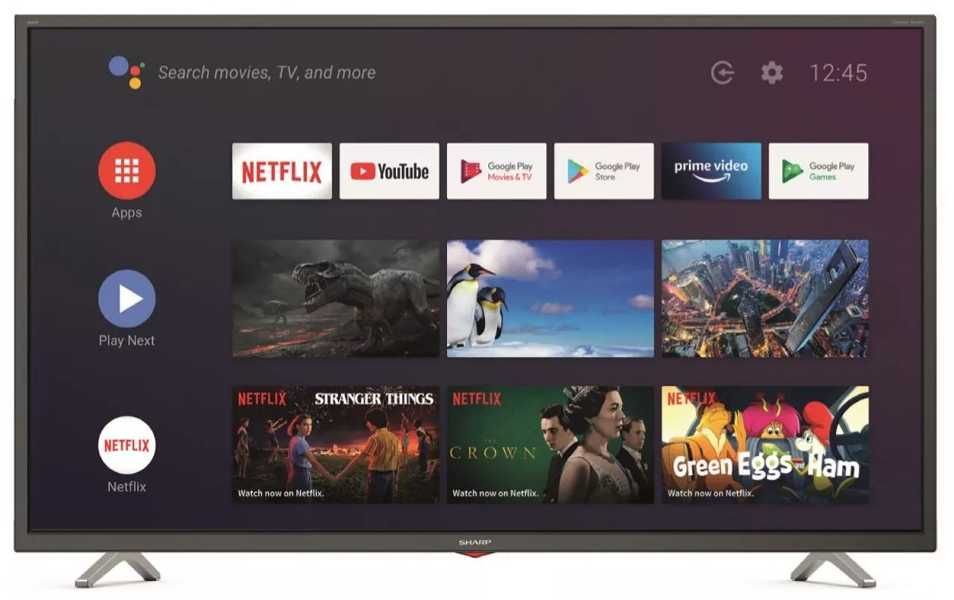 TV Smart HDR Android Wi-Fi HEVC/H.265 DVB-S2 DVB-C