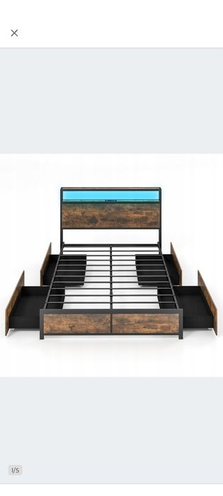 Stelaż Łóżka podwójne metalowe Loft