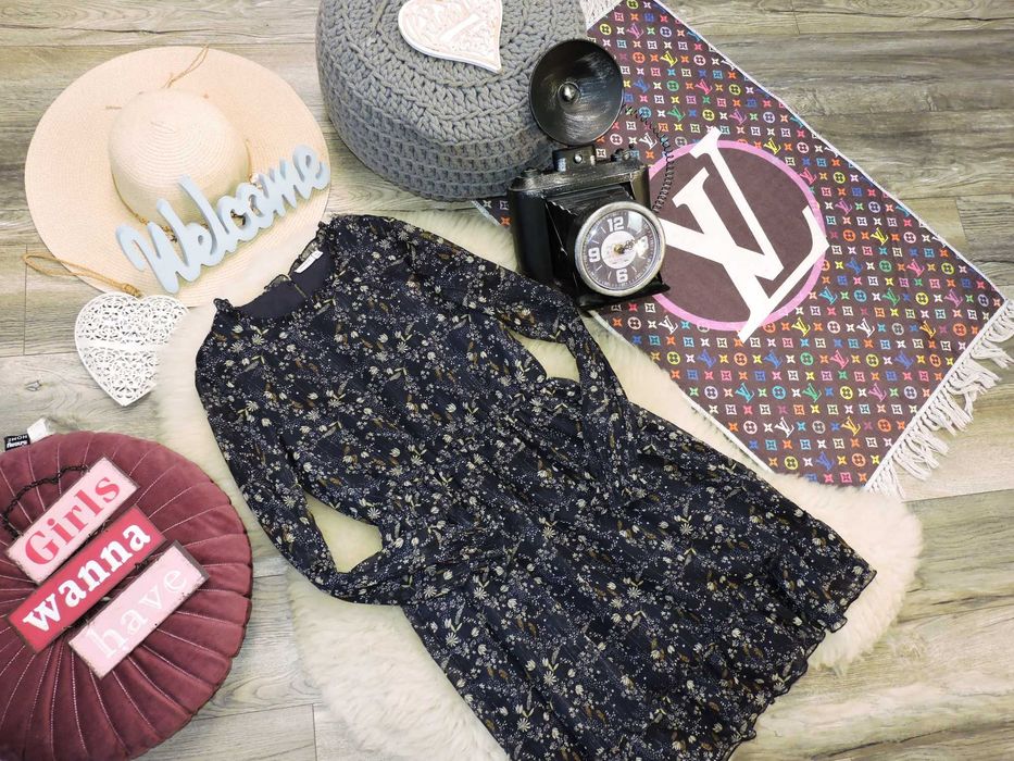 Name It - cekinowa sukienka boho kwiaty r 146