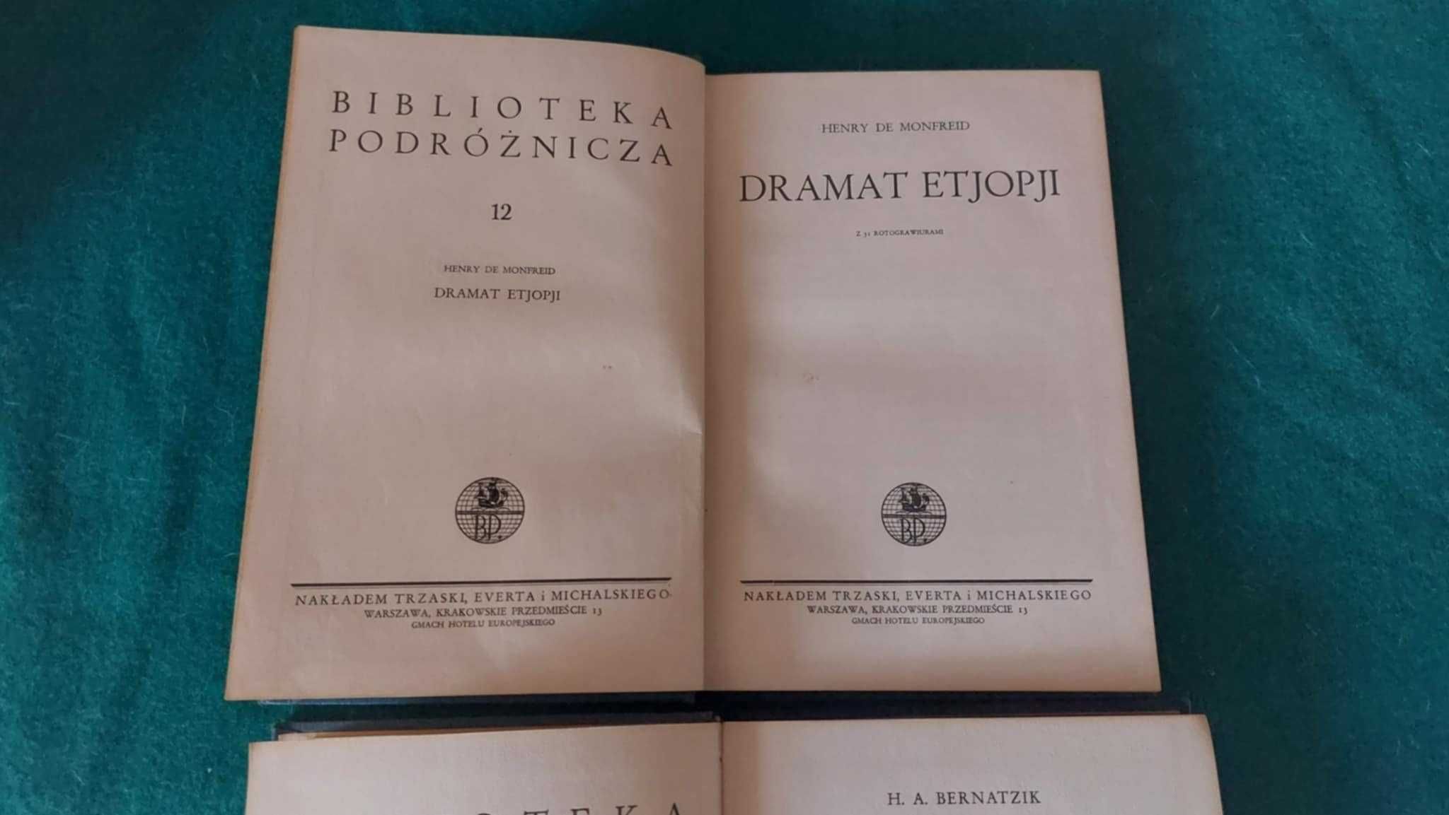Biblioteka podróżnicza –6 starych woluminów, książek w twardej oprawie