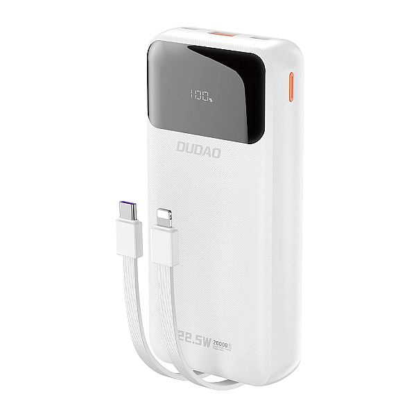 Powerbank Dudao K15Pro 20000mAh 22.5W PD USB-C / USB-A / wbudowane kab