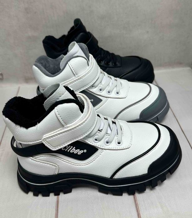 Демісезонні черевики Clibee утеплені для дівчинки білий/сірий/чо 32-37