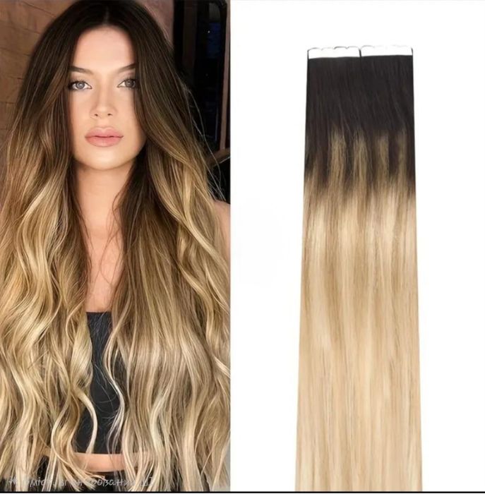 Натуральне волосся для самостійного нарощування омбре