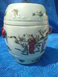 Уникальная винтажная ваза с крышкой, ручная роспись, Китай