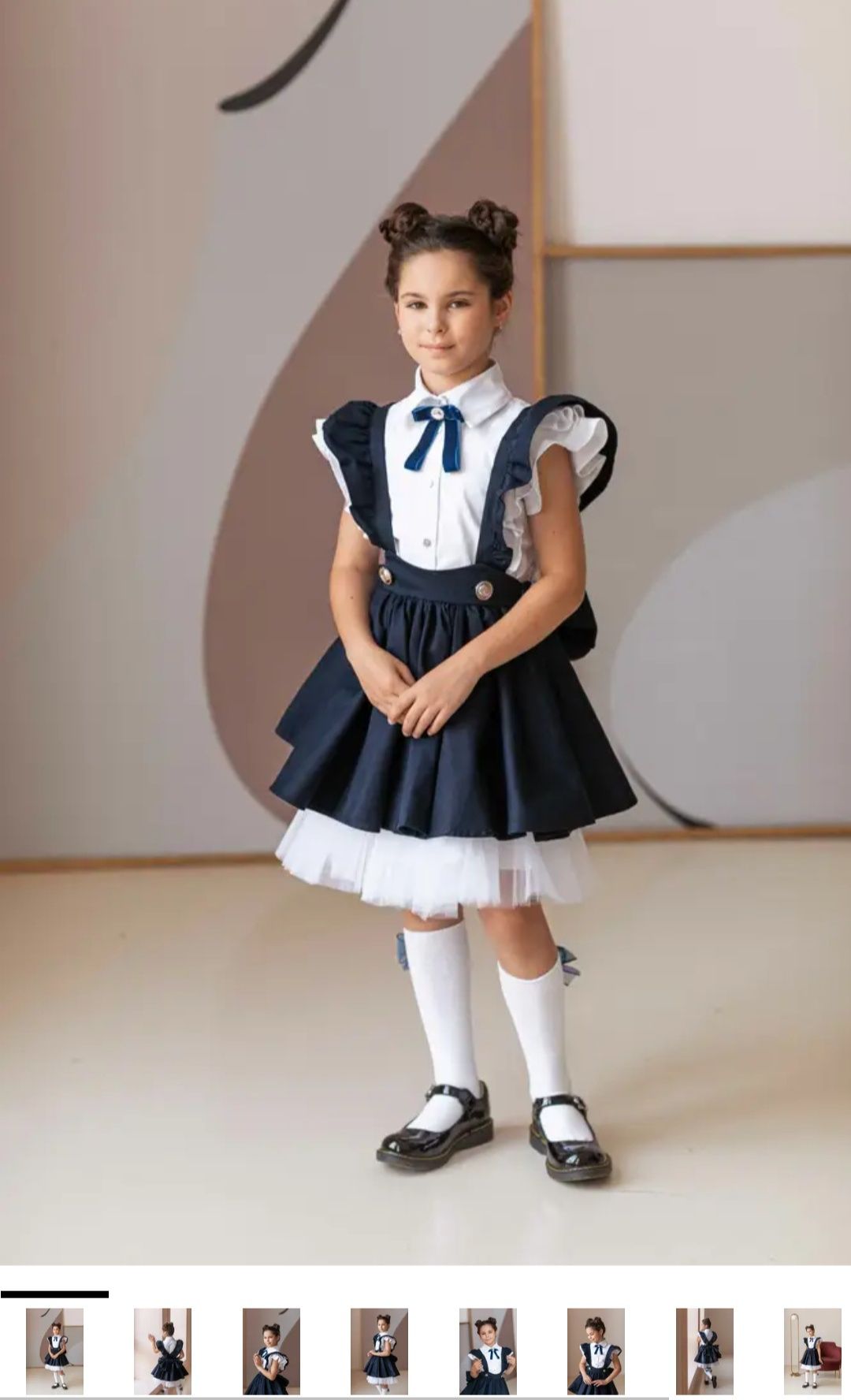 1 вересня Сарафан tinylook шкільний 122 128 комплект з блузою