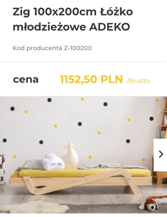 Łóżko Lite drewno Zig