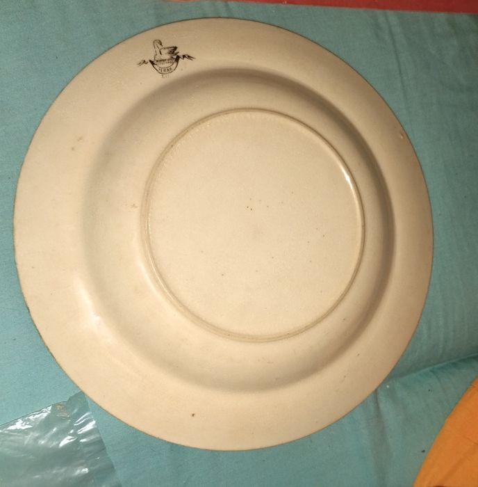 Prato sopa de transferência marrom vitoriano ~ PERAK ~ 1885