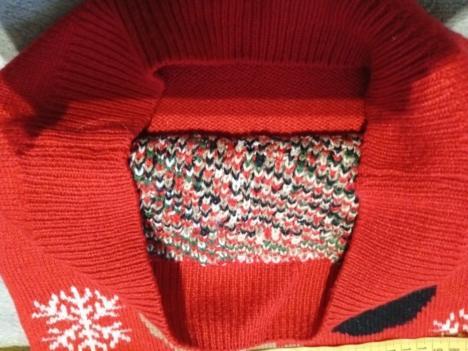 sweter świąteczny Boże Narodzenie z pingwinem i reniferem 134-140