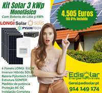 Painéis Solares Fotovoltaicos com bateria de lítio