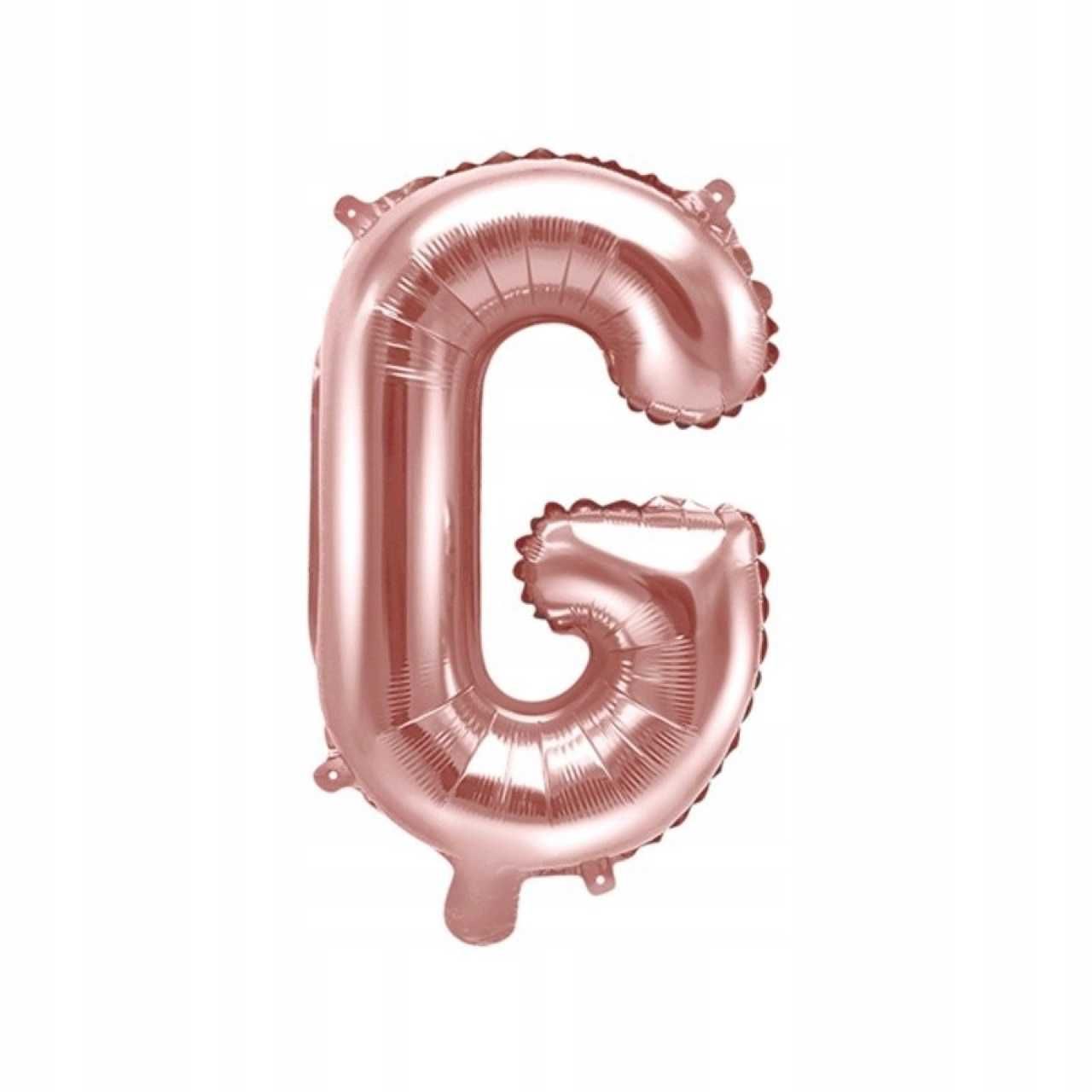 Balon foliowy na hel litera "G" rose gold