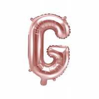 Balon foliowy na hel litera "G" rose gold