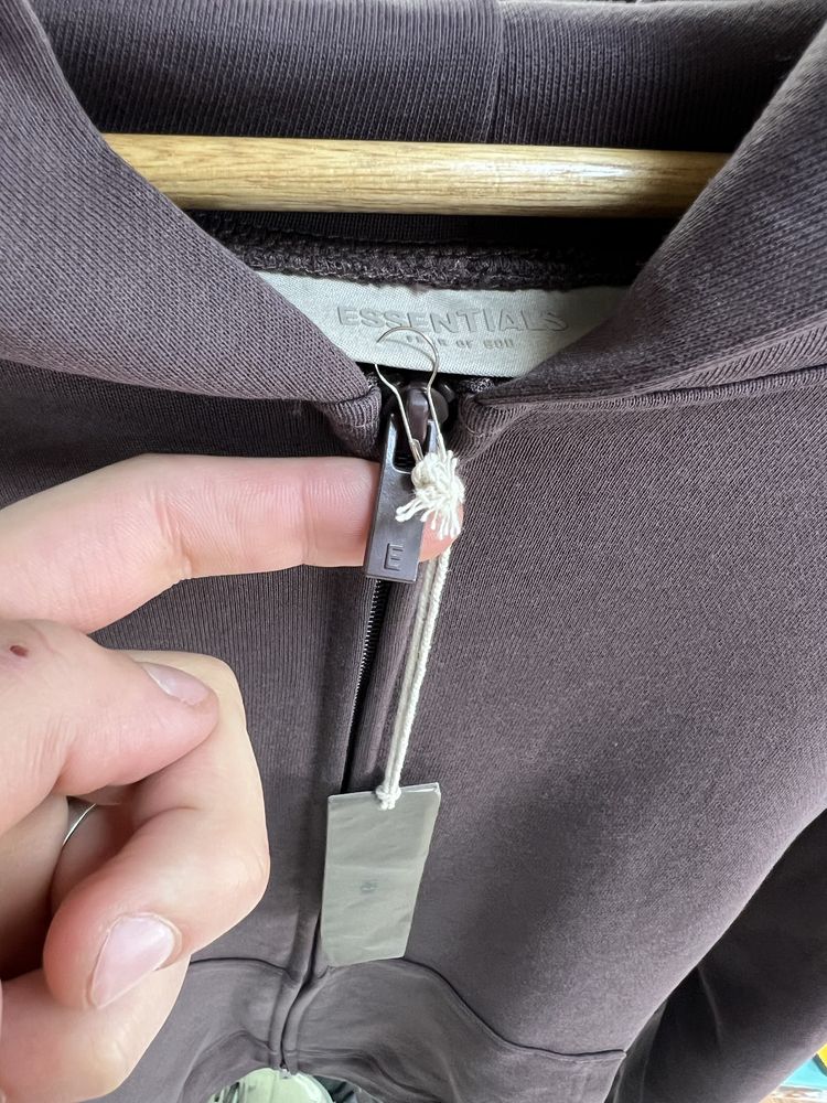 Зіп Худі FOG Fear of God Essentials Burgundy Logo