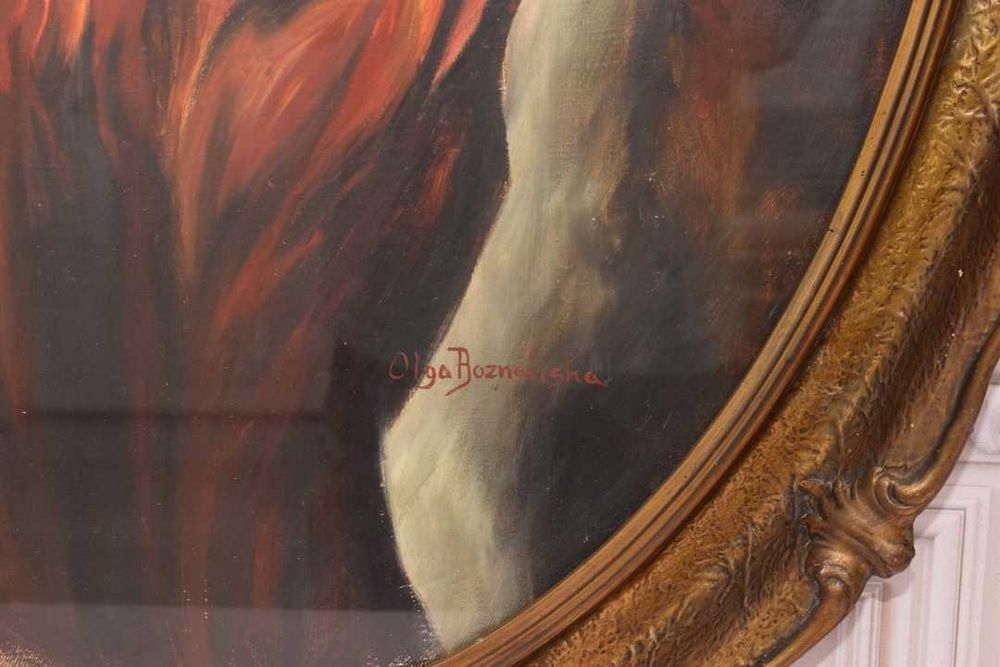 Olga Boznańska - Kobieta W Kapeluszu - Duży Stary Polski Obraz