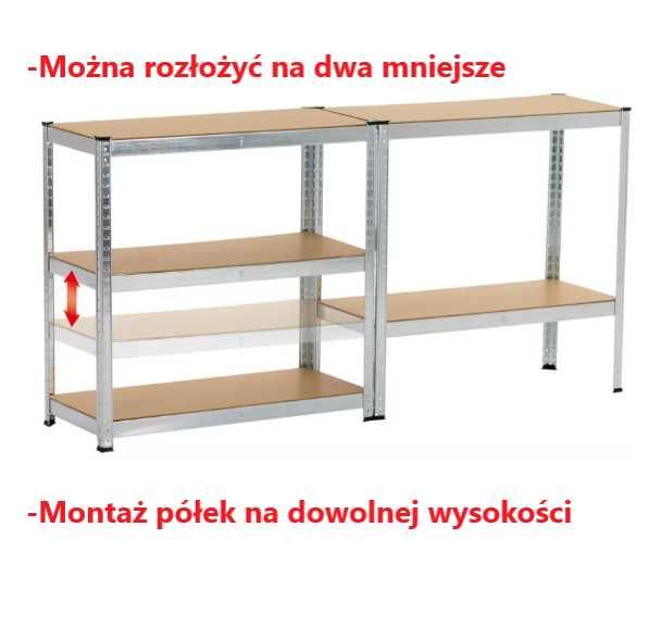 Metalowy REGAŁ MAGAZYNOWY 5 Półek Do Garażu Warsztatu Piwnicy NOWY