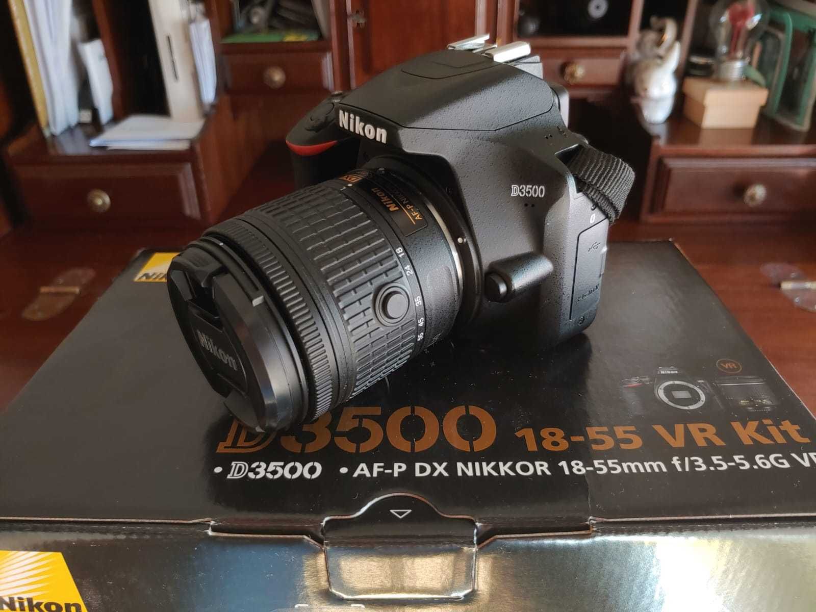 Nikon D3500 + AF-P DX 18-55mm f/3.5-5.6G VR como NOVA!
