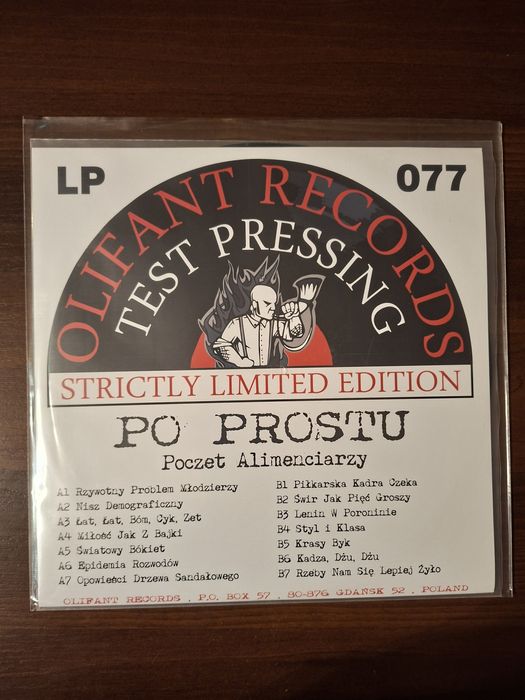 Po Prostu - Poczet Alimenciarzy Test pressing 15szt. Punk Skinhead