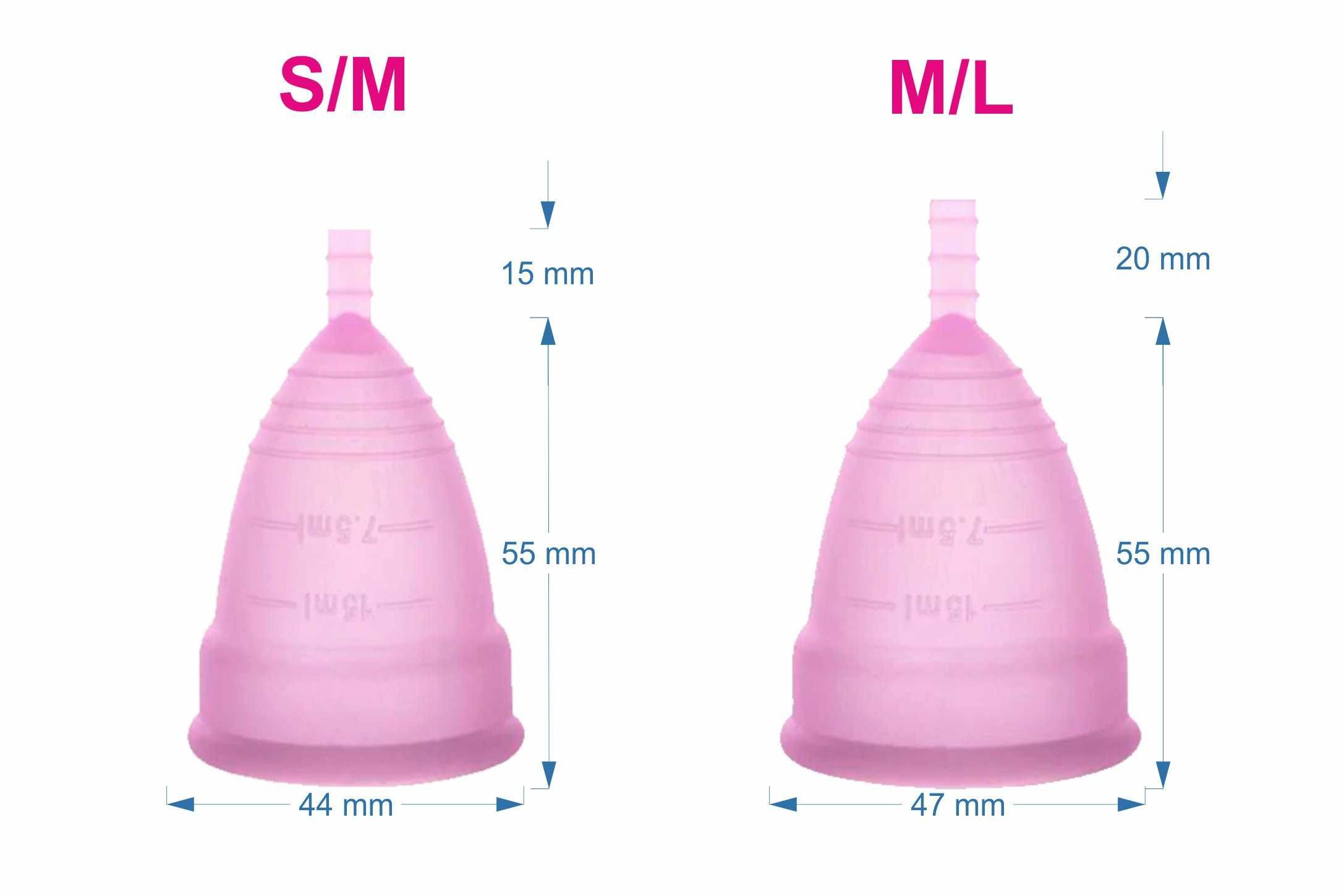 Kubek menstruacyjny rozmiar S i L