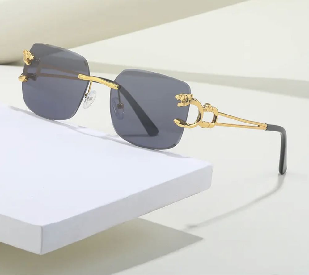 Vintage Square okulary przeciwsłoneczne bezramkowe UNISEX 2025 HIT